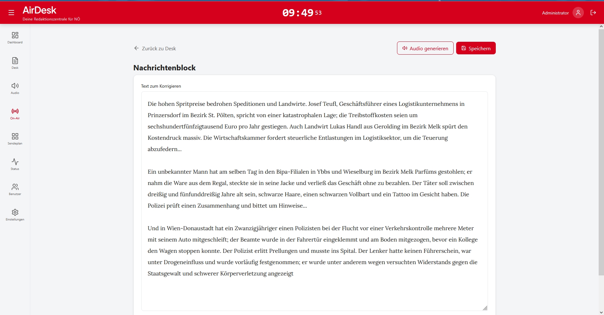Einstellungen – RSS-Feeds, KI-Modelle, Stimmen, Export-Pfade