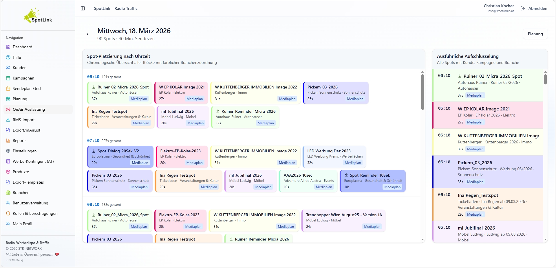Konfiguration – Playout-Integration und Sendeplätze